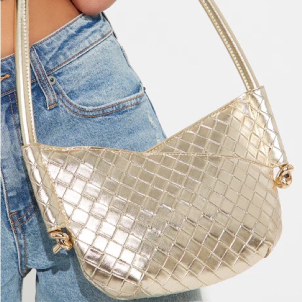 Gold Quilted Shoulder Bag